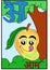 Learn hindi language alphabets for kindergarten preschool and beginners. Mango cute cartoon.