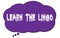 LEARN THE LINGO text written on a violet cloud bubble