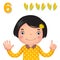 Learn number and counting with kidâ€™s hand showing the number s