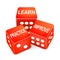 Learn, practice and improve words on three red dice
