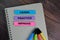 Learn Practice Improve write on sticky notes isolated on Wooden Table