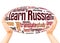 Learn Russian word cloud hand sphere concept