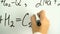 Learn science or chemistry formula confident teacher marker white board