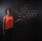 Learn science or chemistry teacher with chalk background