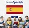 Learn Spanish Language Online Education Concept