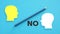 Learn to say no is shown using the text dividing people