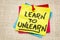 Learn to unlearn advice