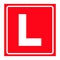 Learner driver car icon, vector illustration