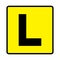 Learner driver car icon, vector illustration