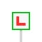 Learner driver plate sign on pillar