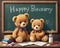 Learning Buddy: Teddy Bear with Chalkboard
