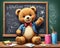 Learning Buddy: Teddy Bear with Chalkboard