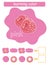 Learning color. Pink. Educational game for children. Color guide whit color name.