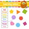 Learning colors. Education developing worksheet. Easter basket. Activity page with pictures. Game for children. Isolated vector