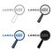Learning foreign language icon in cartoon style on white background. Interpreter and translator symbol stock