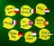 Learning foreign languages courses. Phrase greetings in different languages. Flags of the countries of the studied languages