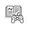 Learning game - line design single isolated icon