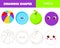 Learning geometric shapes for kids. Circle. Handwriting practice figures and forms. Educational worksheet for children and