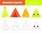 Learning geometric shapes for kids. Triangle. Handwriting practice figures and forms. Educational worksheet for children and