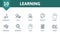 Learning icon set. Contains editable icons science theme such as pharmacology, zoology, philosofy and more.