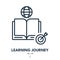 Learning Journey Icon. Education, Knowledge, Book. Editable Stroke. Vector Icon