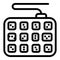 Learning keyboard icon outline vector. Disabled education