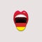 Learning languages concept. Learning German language. Open mouth with flag of Germany. Deutsch language tongue open