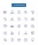 Learning line icons signs set. Design collection of Education, Study, Instruction, Knowledge, Training, Skill, Classroom