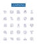 Learning line icons signs set. Design collection of Education, Study, Instruction, Knowledge, Training, Skill, Classroom