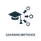 Learning Methods icon. Monochrome sign from creative learning collection. Creative Learning Methods icon illustration