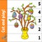 Learning numbers 1-5. Cut and play. Education worksheet. Game for kids. Color activity page. Puzzle for children. Riddle for