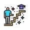 learning path online learning platform color icon vector illustration