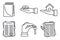 Lease agreement icons set, outline style