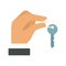 Lease house keys icon flat isolated vector