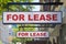 For Lease signs on display outside buildings