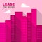 Lease Versus Buy Cityscape Showing Pros And Cons Of Leasing - 3d Illustration
