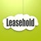Leasehold word on white cloud