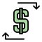 Leasing dollar icon color outline vector