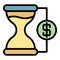 Leasing hourglass icon color outline vector