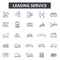 Leasing service line icons, signs, vector set, outline illustration concept