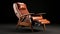 Leather 3d Chair: Kodak Vision3 250d Style Mid-century Illustration