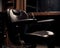 Leather adjustable chair in the barbershop