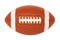 Leather American football on white background, full ball