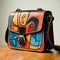 Leather bag women, Handmade patchwork crossbody bag hand sewn from suede and leather, AI generated