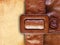 Leather belt on grunge paper background