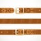 Leather belts with embroidery buttoned, unbuttoned and seamless middle part