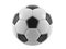 Leather black and white football ball. Soccer ball. 3D illustration.