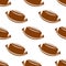 Leather brown rugby balls seamless pattern