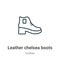 Leather chelsea boots outline vector icon. Thin line black leather chelsea boots icon, flat vector simple element illustration