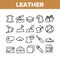 Leather Cloth Material Collection Icons Set Vector